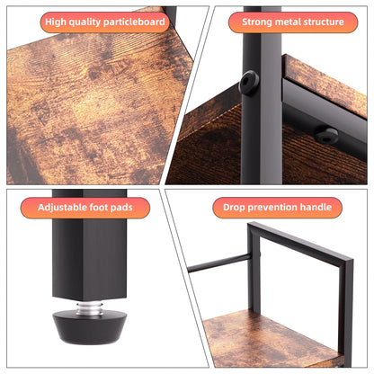ZNMYDMT 38.5" 3-Tier Desktop Bookshelf | Desk Organizer Shelf & Computer Monitor Stand | Dark Brown Home Office Storage