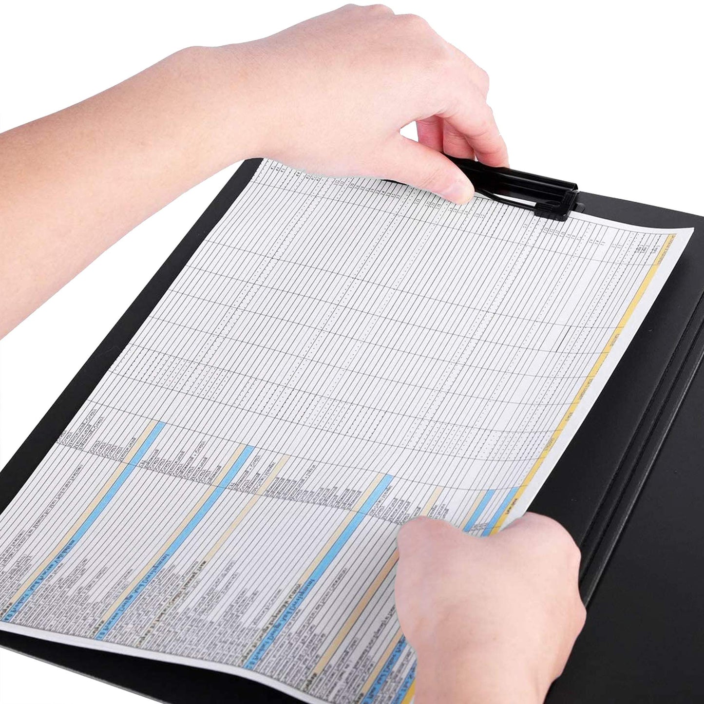 souG 4 Pcs Foldable Clipboards, 360 Degree Cover Clipboard File Folder, Perfect for Private Documents, Awesome for Office, Medical Field, School, Job Interviews (4 Colors, Double Clip)