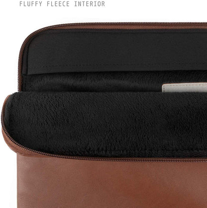 Comfyable Slim Protective Laptop Sleeve 14 Inch Snugly Compatible with MacBook Pro 14-inch M5 M4 M3 M2 M1 Pro/Max 2026-2021, PU Leather Bag Waterproof Cover Notebook Computer Case for Mac, Brown