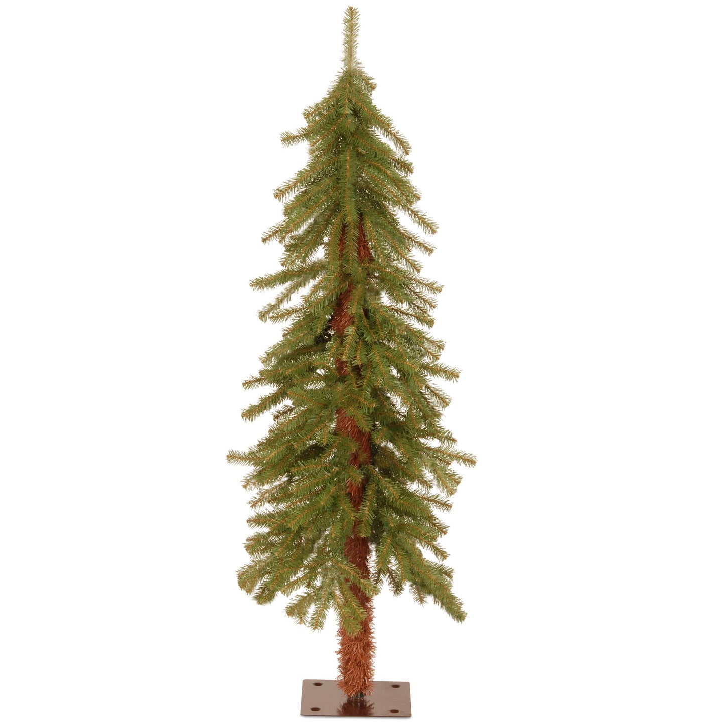 National Tree Company 4 ft Unlit Hickory Cedar Mini Artificial Christmas Tree, 225 Tips, Metal Plate Base, Green