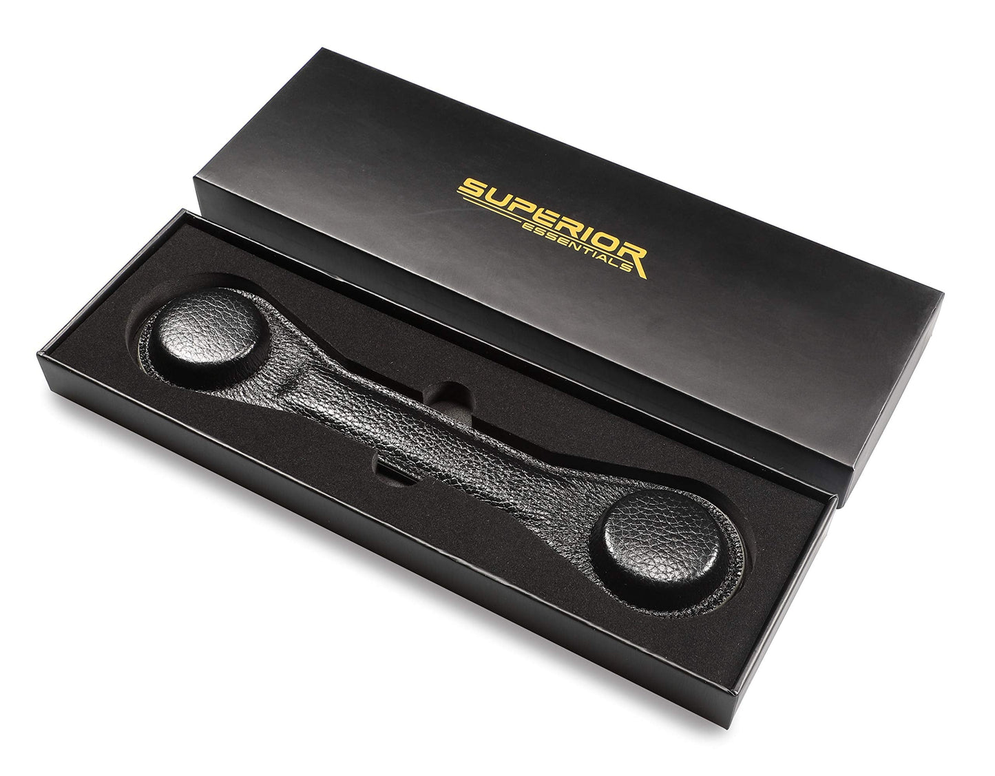 Superior Essentials Leather Bookmark Book Holder - Black Leather Paper Weights for Cookbooks, Textbooks, and Workbooks - Hands-Free Reading with Non-Slip Design and Magnetic Bookmark [1-Pack]