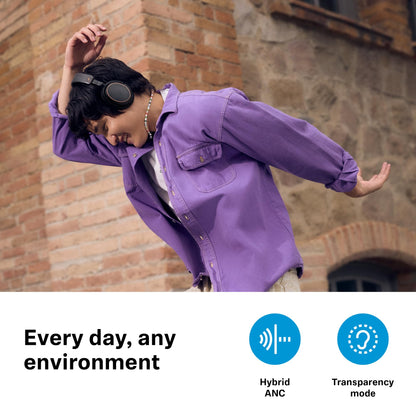 Sennheiser ACCENTUM Wireless Bluetooth Headphones - 50-Hour Battery Life, Audio, Hybrid Noise Cancelling (ANC), All-Day Comfort and Clear Voice Pick-up for Calls, Black/Copper