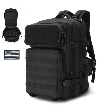 gracedon Military Tactical Backpack for Men and Women Army Camping Daypack Bug out Bag 45l Asault Pack for Travel Hiking (Black)