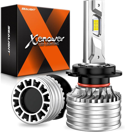 SEALIGHT X4I Super Bright 55000LM H7 Fog Bulbs with Adjustable Lock Ring, Cooling Fan, Plug and Play - Pack of 2