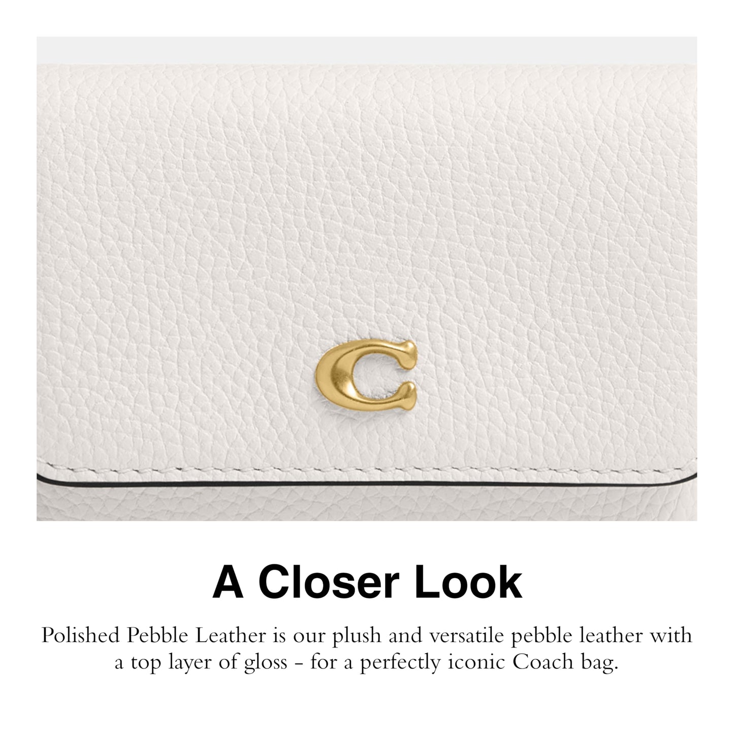 COACH Polished Pebble Leather Essential Flap Card Case