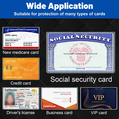 LIEMAND 6 Pack Social Security Card Protector Sleeves/New Medicare Card Protector Sleeve/Credit Card Holder,24 Mil Soft Clear Card Sleeves for Waterproof SSN Card Protector/Credit Card Cover