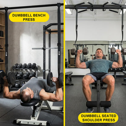 Dumbbell Spotter Straps with Safety Locking Buckle, Adjustable Height Hanging Straps for Chest Bench Press, Heavy Duty Barbell Rack Attachment for Home Gym Solo Training, Prevents Accidental Drops