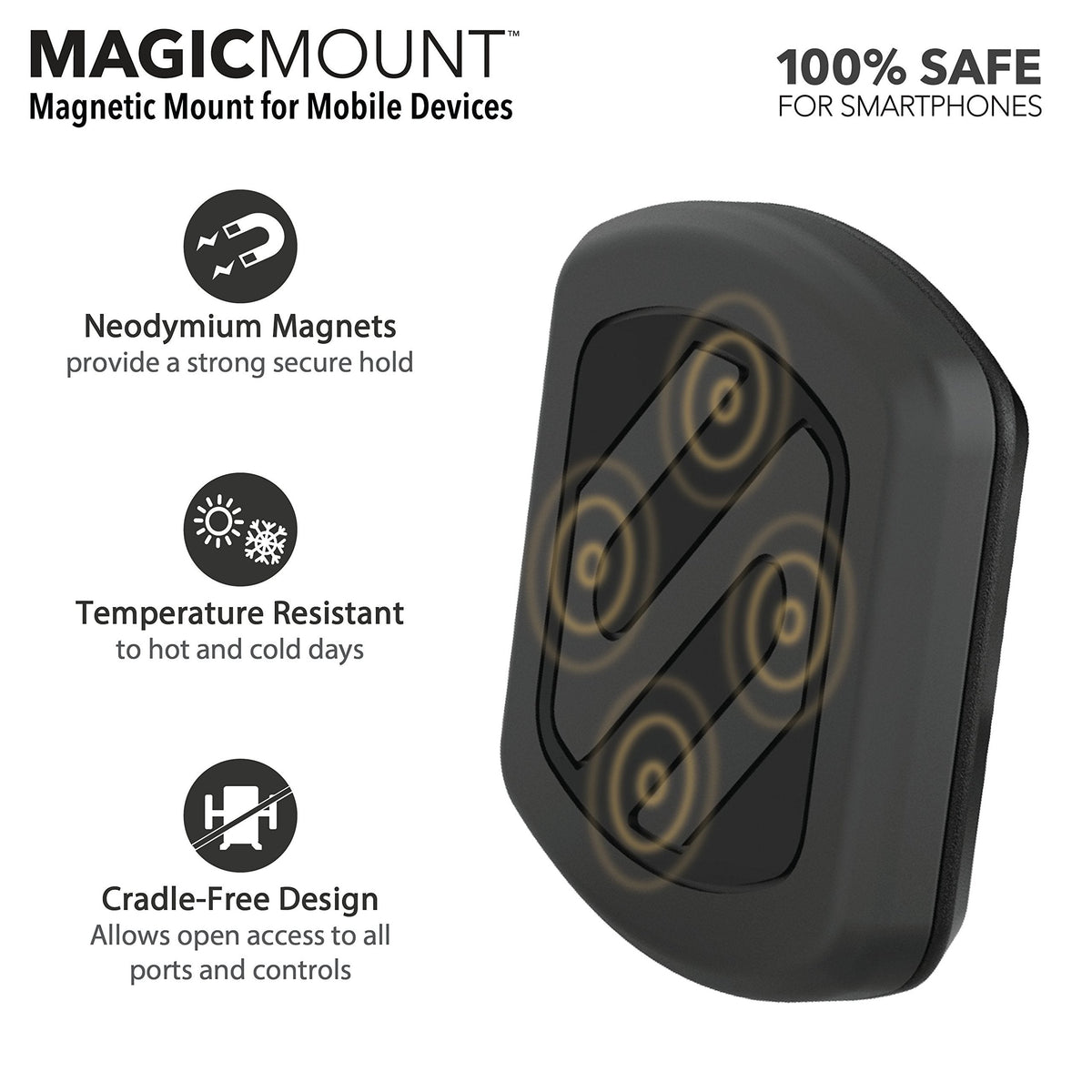 Scosche MAGWDM MagicMount Magnetic Car Phone Holder - Strong Magnet Mount for iPhone and Android - Secure Magnetic Cell Phone Mount for Window/Dash - Universal 360° Adjustable Mobile Cellphone Holder