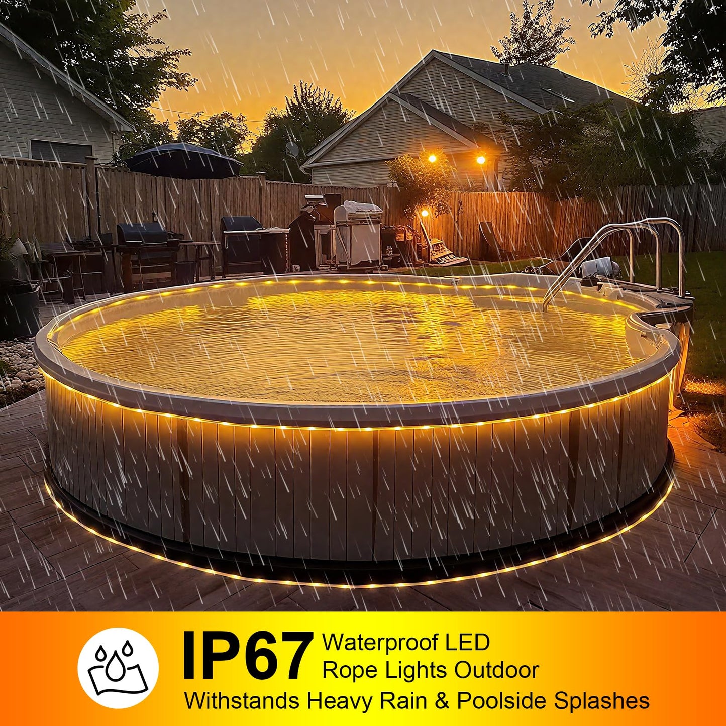 2 Pack Battery Powered String Lights Waterproof with Remote Total 66ft 200LED Timer 8 Modes Battery Operated Outdoor Lights for Christmas Decor Trampoline Camping Tents, Warm White