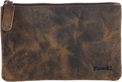Leather Pencil pouch pen case zippered pencil case Sleeve Elegant and practical for artists. Perfect for office by KomalC