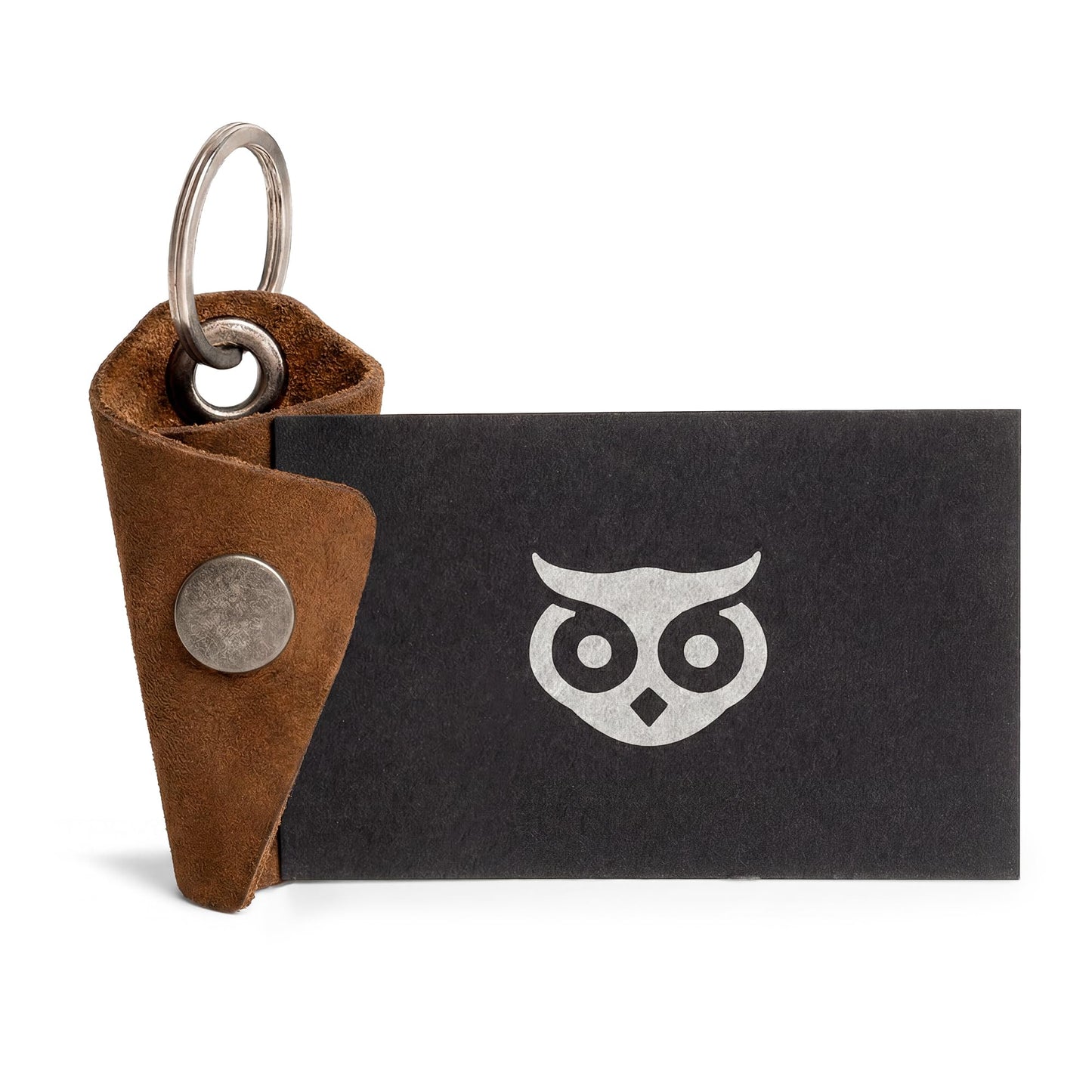 Hide & Drink Full Grain Leather Wrap Keychain, Organizer Snap Closure, Key Ring Cover, Silencer Sleeve Key Holder for Men (Swayze Suede)