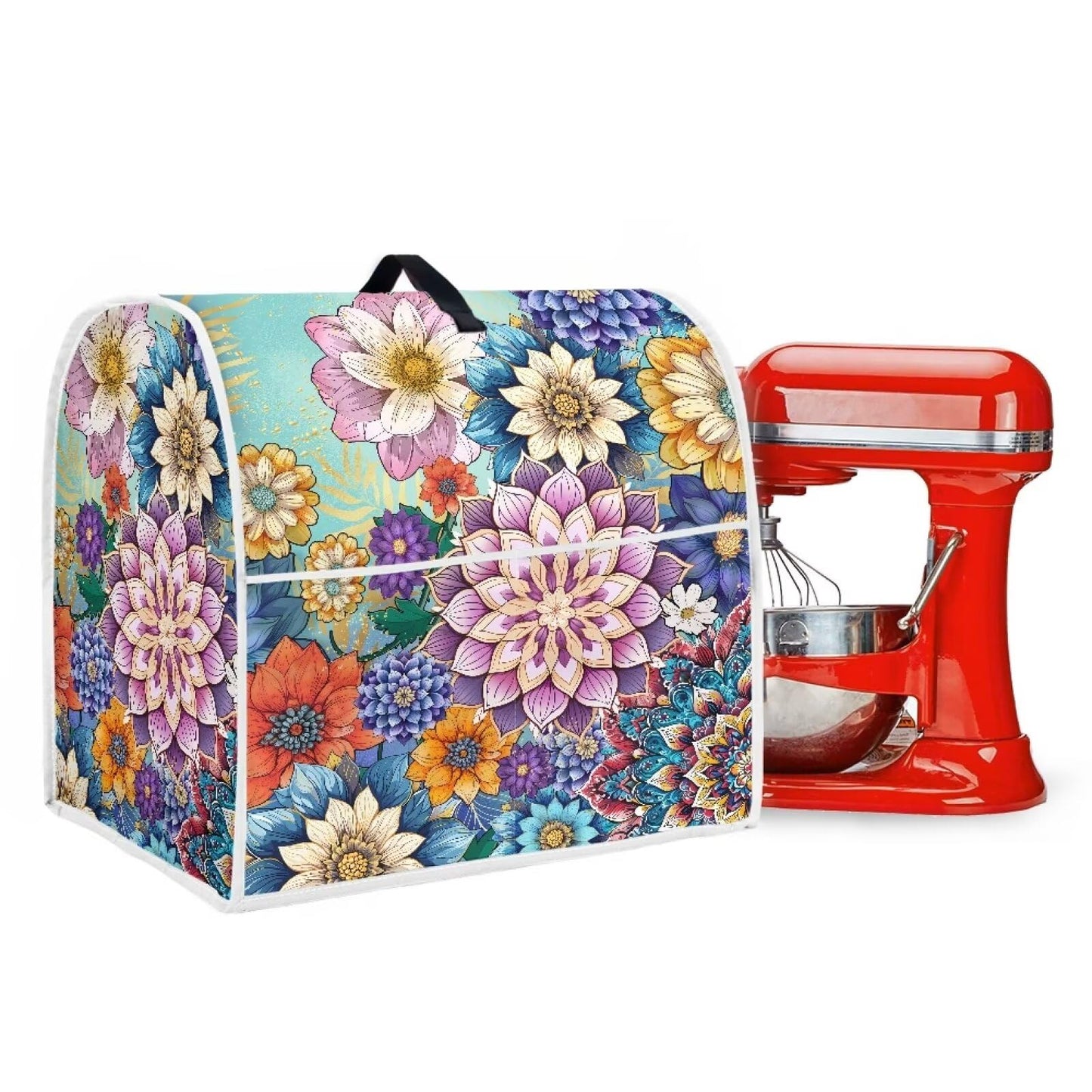 HUISEFOR Kitchen Stand Mixer Covers Boho Mandala Flower Mixer Cover Dust Cover Washable Kitchen Appliance Cover for 4.5-5 Quart Mixers, Keep Your Kitchen Clean