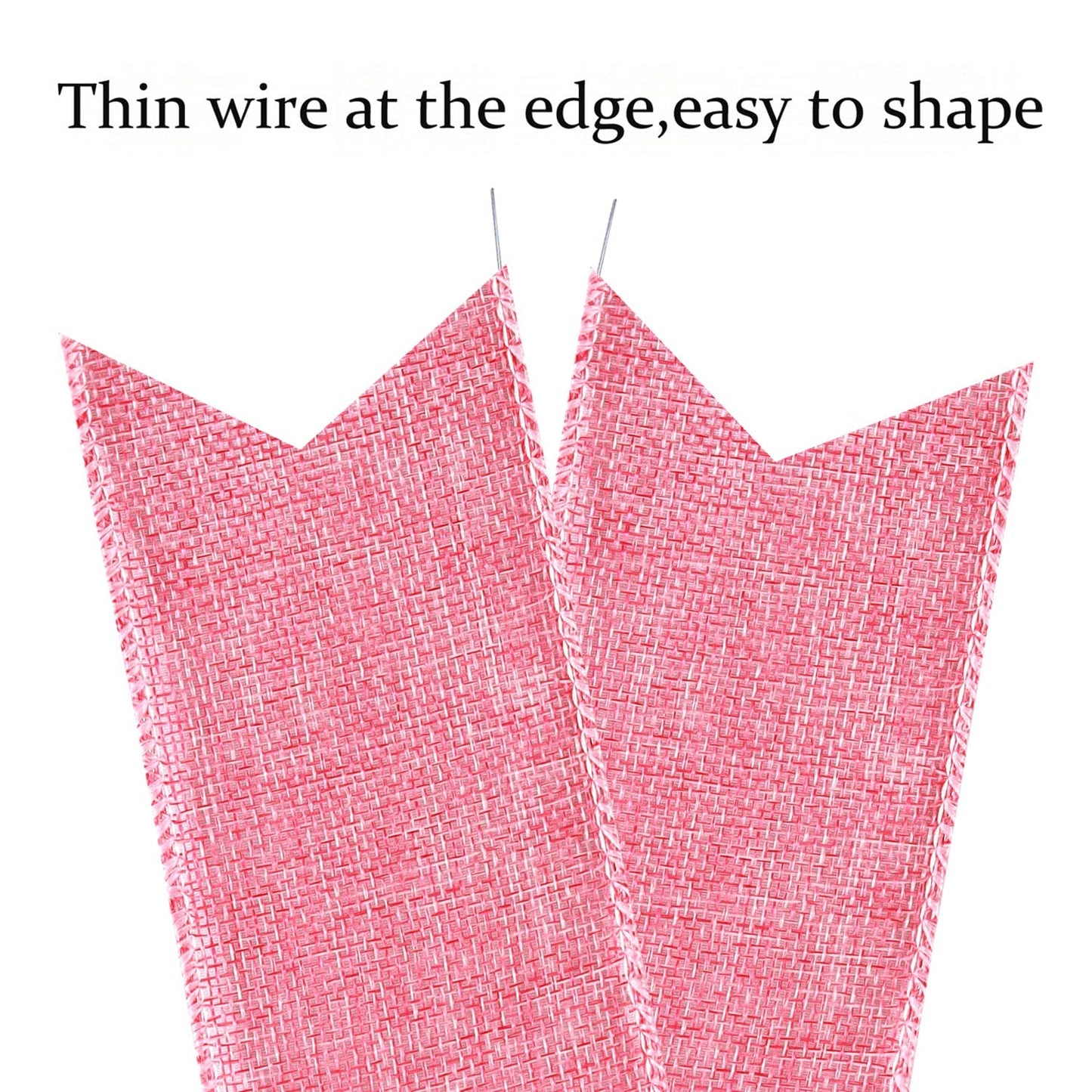 2 Pcs Large Pink Easter Wreath Bows Decor,Spring Tree Topper Bow Decorations with Pink Burlap and Glitter String for Chridtmas Tree Holiday Home Front Door Outdoor