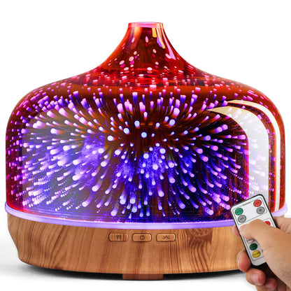 Porseme 500ml Essential Oil Diffuser, Aroma Ultrasonic Humidifier with Remote Control, BPA Free, Auto Shut-Off, Timer Setting for Large Room Sleeping Yoga