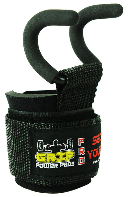 Weight Lifting Hooks with Wrist Wraps, Heavy-Duty Power Grips for Training, Deadlifts & Pull-Ups, Gym Strength Lifting Straps (Set of 2)
