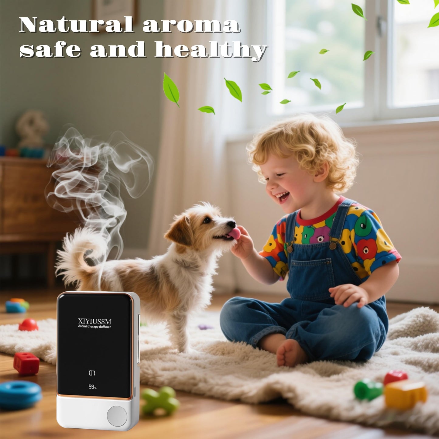 XIYIUSSM Waterless Essential Oil Diffuser for Home & Office Cordless Battery Operated Aroma Diffuser with 7 Mist Levels, Ultrasonic Air Freshener for Large Rooms Bedroom Bathroom Car Small & Portable