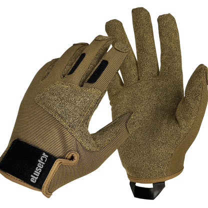 eLusefor Natural Tactile Shooting Glove: Seamless Wrap-Fingers Design,360°Touchscreen Freedom,Customizable Badge|Tactical,Police,Patrol,Law Enforcement Gloves for Men