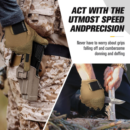 eLusefor Natural Tactile Shooting Glove: Seamless Wrap-Fingers Design,360°Touchscreen Freedom,Customizable Badge|Tactical,Police,Patrol,Law Enforcement Gloves for Men