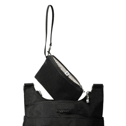 Baggallini Cross Over Crossbody Women 11x8.5 Medium Travel Bag Lightweight Water-Resistant Nylon Organized Handbag Purse