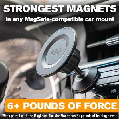 Scooch Magnetic Phone Mount for Car Compatible with Any Smartphone [Wingmount] Strong Magnets, Adjustable Magnetic Phone Holder for Car Dashboard, Works Best Cases (2022 Model)