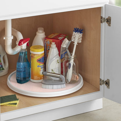 Copco Under-Sink Pantry and Cabinet Organizer, 18-Inch, Revolving Storage Solution, White and Gray