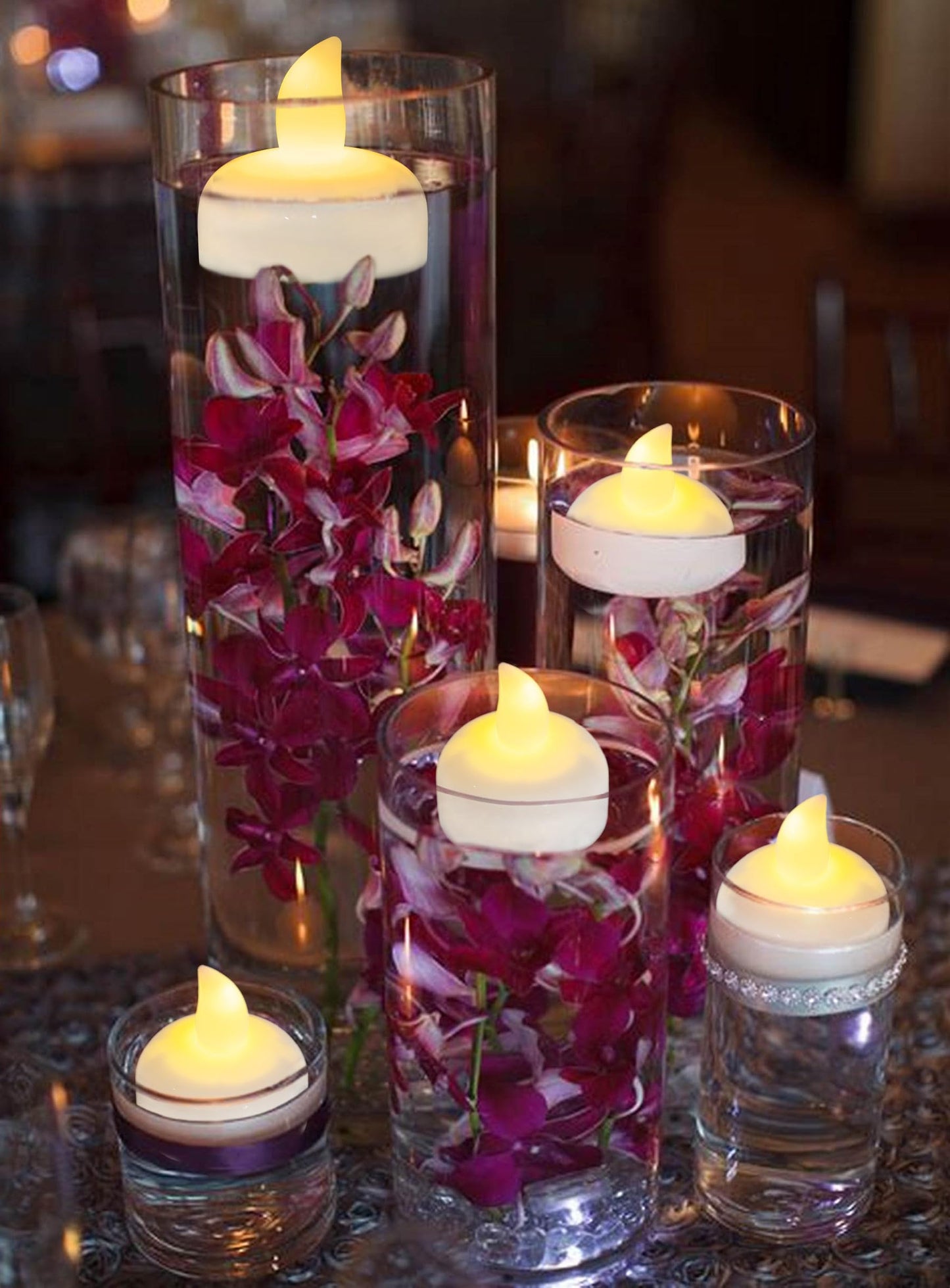 Yakpo 72 Pack Flameless Flickering Floating Tea Lights, Warm White Battery Operated Outdoor Waterproof Candles, LED Votive Tealight Candles Bulk for Wedding Centerpiece Vase Pond Halloween Decorations