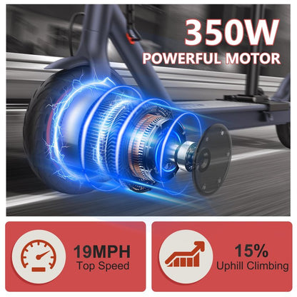 MAXSHOT Electric Scooter for Adults, 8.5/10/14" Tires, 19/22Mph, 350W/500W Motor, 21-28 Miles Range, Folding E-Scooter with Dual Suspension,APP Control