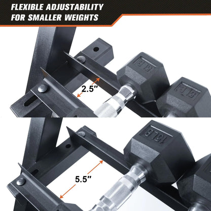 JDGG Dumbbell Rack Adjustable 3-Tier Weight Stand for Home Gym, 1100LB Capacity Heavy Duty Weight Storage Rack for Dumbbells, Kettlebells