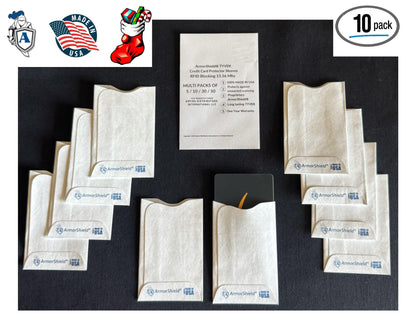 Semper Paratus Gear TYVEK Credit Card Sleeves Protectors 100% MADE IN USA - For Travel wallet or purse. RFID Blocking 13.56 Blank White SPG-TYVEK-RFID-CCP Semper Paratus