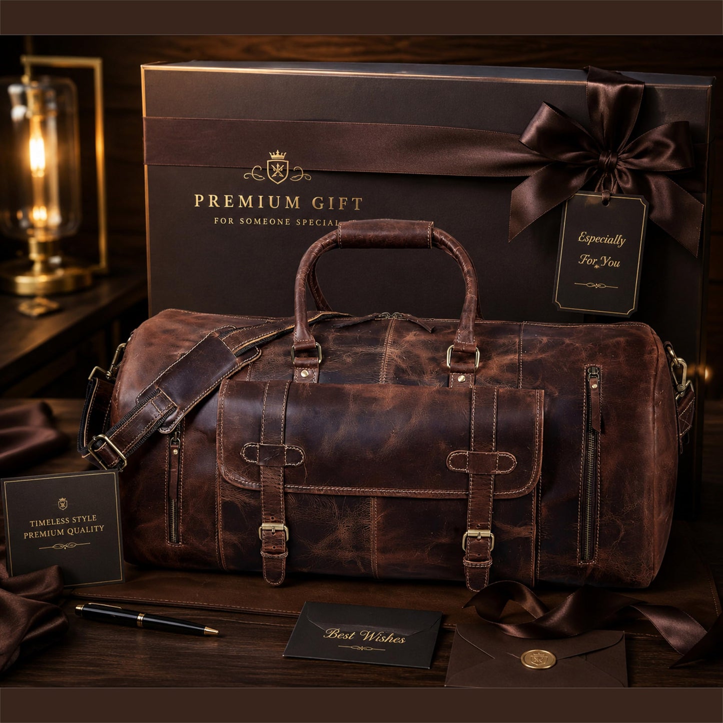 28" Large leather Travel Bag Duffel bag Gym sports flight cabin bag Leather Holdall Overnight Weekend Large luggage bag (28 inch)