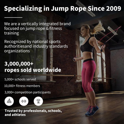 YUEDONG 5mm Adjustable Weighted Jump Rope Inspired by Canton Tower Curve - Elegant Matte Long Handles with Four-Sided Anti-Slip Design, Self-Lubricating POM for Smooth Silent Cardio Fat Burning Workout Women Fitness Weight Loss Portable with Carry Bag (1,