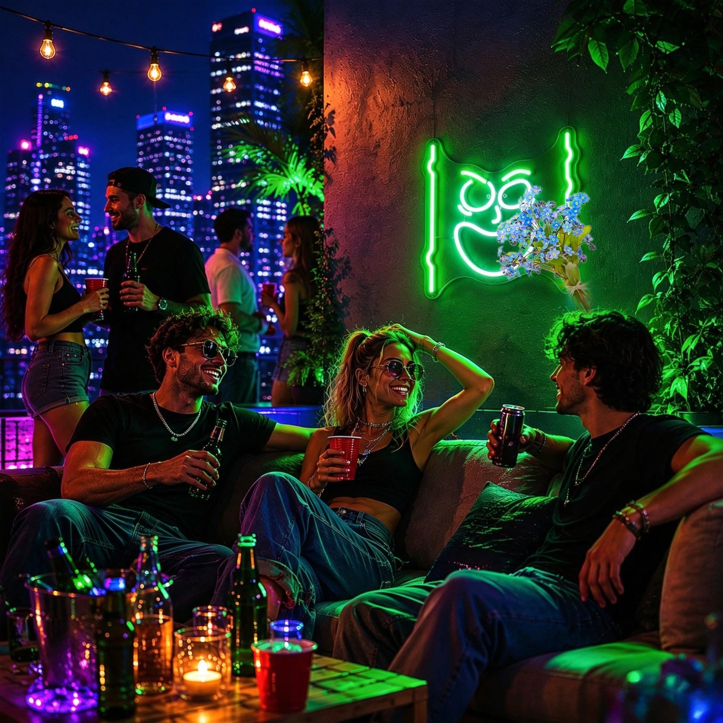 Bkuupau Neon Sign, Neon Signs for Wall Decor - Dimmable LED Light Signs Home Decor for Bedroom, Man Cave, Gaming Room, Party, Club, Bar Decoration - Christmas Halloween Easter Gift