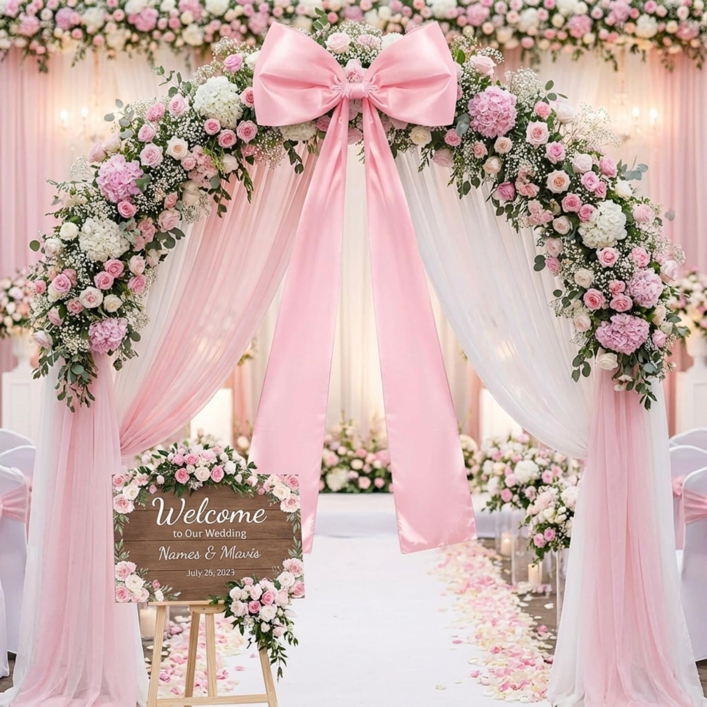 Daifunli 20 x 47 Inches Extra Large Pink Satin Bows for Coquette Room Decor Giant Bow Birthday Party Decorations for Home Wall Valentine's Spring Wedding Baby Shower Party Decor