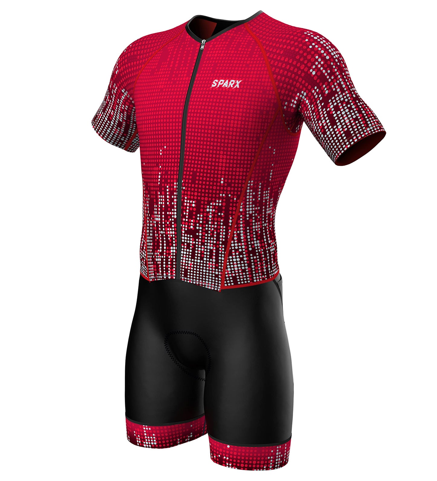 Sparx Mens Elite Aerosuit Triathlon Suit Mens Short Sleeve Tri Suit Skinsuit (Burgundy, XL)