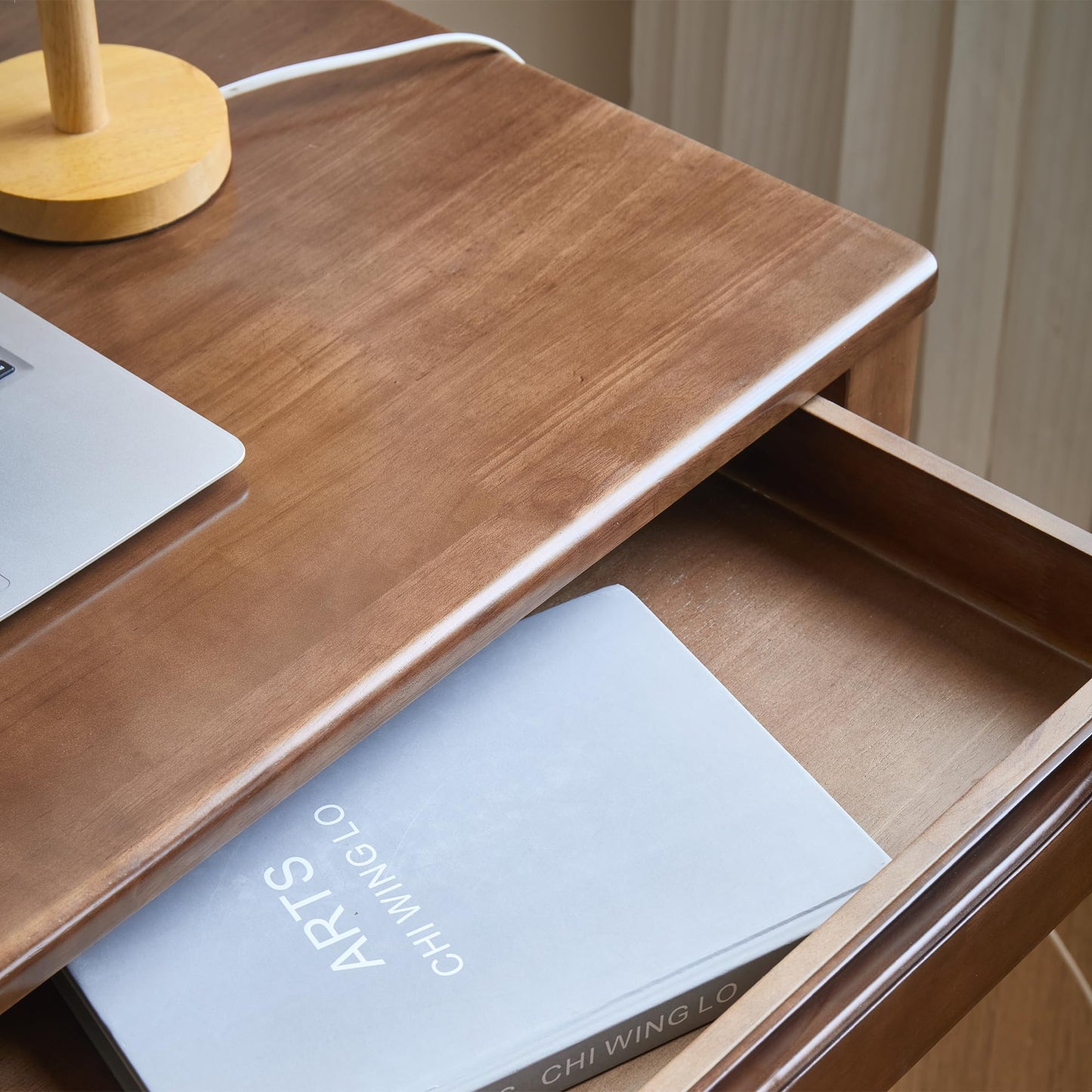 VIZBMYR Widen Solid Wood Desk with Drawers,39"X24" Wood Writing Desk for Small Space,Student Computer PC Desks,Home Desks for Work,Gaming Study Desk for Bedroom Escritorios Desk Table (Walnut, 39“)