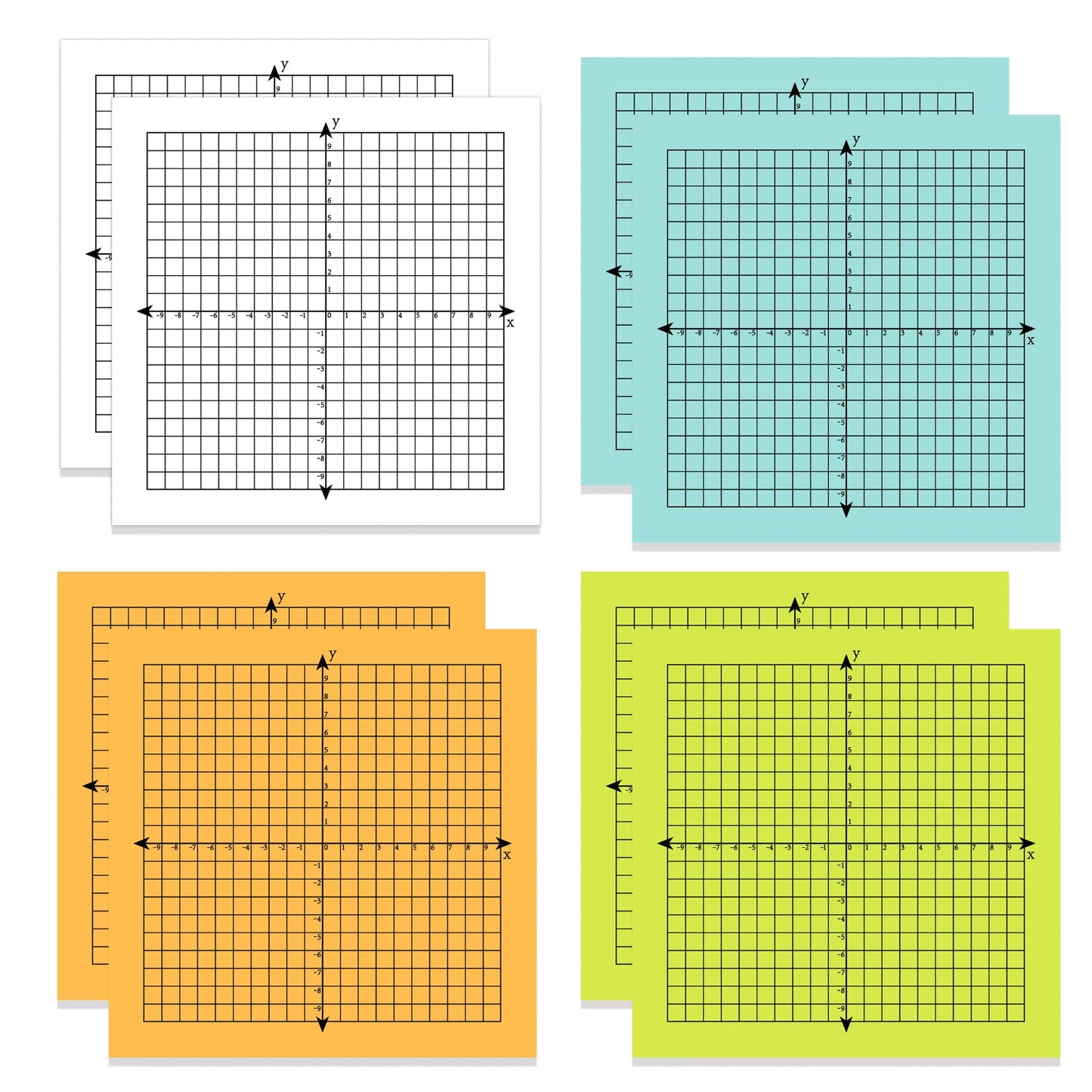 Graph Sticky Notes 3x3 Inch Grid Sticky Notes Math Supply Coordinate Plane Sticky Notes for Math Class Office School Supplies,8 Pads