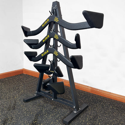 Gym Fitness LAT Pull Down Bar Storage Rack for Mag Grip, Heavy Duty A-Frame Stand for Pulldown Attachments (S-ZHIJIA)