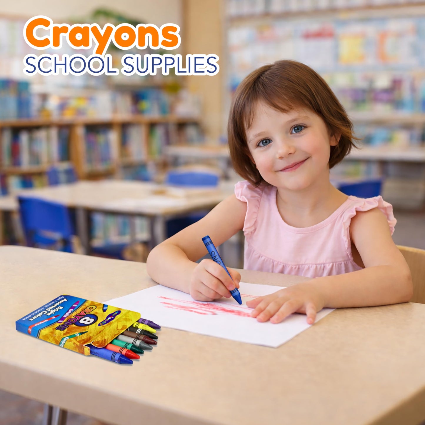 4E's Novelty 48 Boxes of 8-Packs Bulk Crayons for Kids, Classroom Crayons Bulk Teachers Supplies, School Supplies, Restaurants, Birthday Party Favors Non-Toxic (48 of 8-Packs)