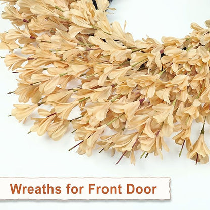 26 Inch Fall Wreaths for Front Door Outside，Realistic Autumn Wreath Outdoor，Large Halloween Thanksgiving Artificial Flowers Wreath，Fall Decorations for Home Front Porch Yard Window Farmhouse Decor
