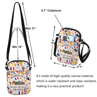 Bordeaux France Travel Shoulder Bag France City Bordeaux Souvenir French Travel Crarry On Bag European City Gift (BORDEAUX)