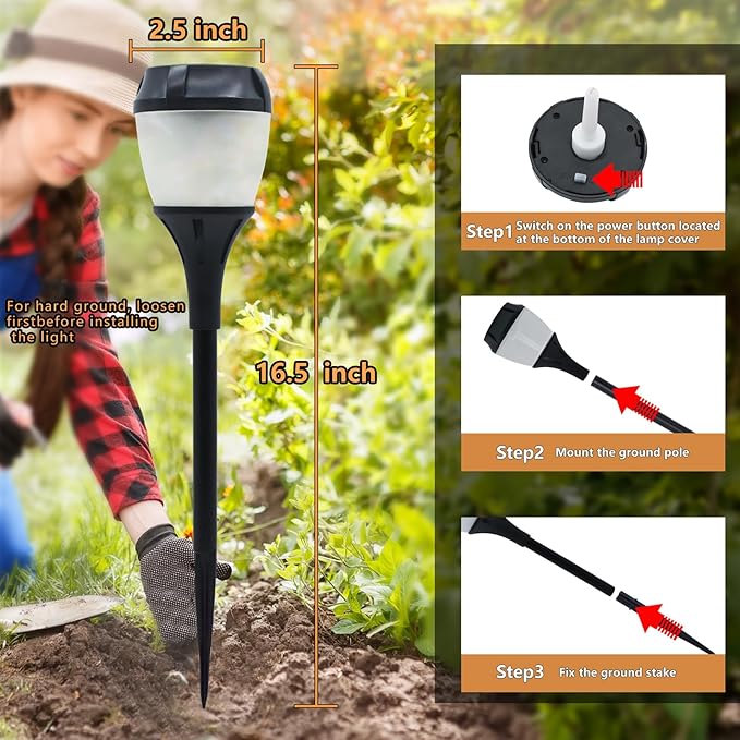 Swingers Solar Lights Outdoor,Solar Torch Lights with Flickering Flame,Waterproof Outdoor Garden Light for Halloween,Garden, Landscape, Path, Yard, Patio (4, Black)