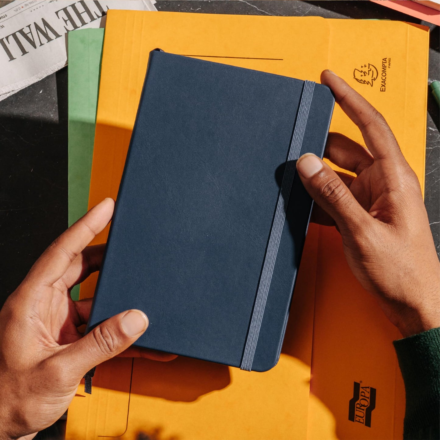 Papier Everyday Notebook - Navy, 5” x 8.25” | Lined Journal Book with Expandable Back Pocket | For Note Taking, Journalling, List Making, School, University Essentials or the Office | FSC Paper