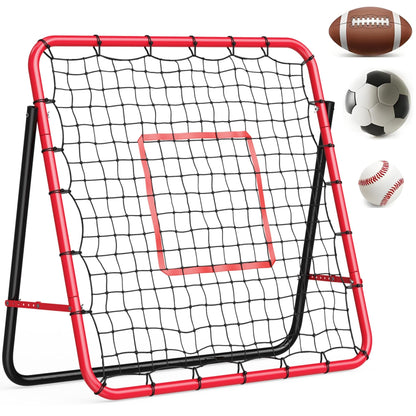 Garvee 3.3x3.3 FT Soccer Baseball Rebounder Adjustable Soccer Goal and Bounce Back Net with Steel Frame Multi-Sport Training Equipment for Control Passing Practice Easy Setup Teens Adults