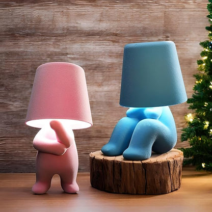 Modern Creative Design Table Lamp for Youth: Rechargeable Cute Light for Kids Child Teen -Bedside Lamps for Nightstand- Gift for Birthday Christmas Halloween Easter， 3-Color Dimmable.