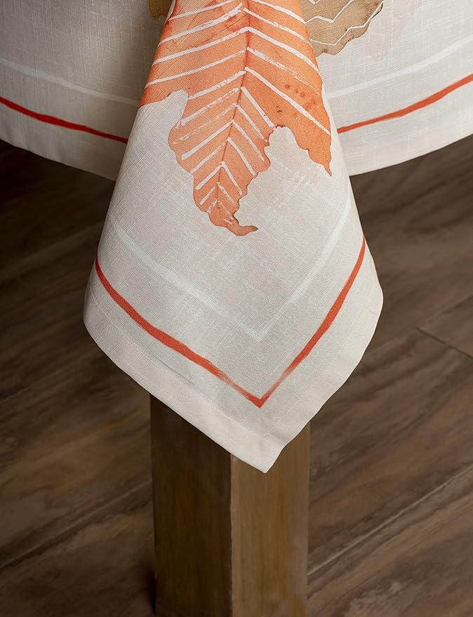 Maison d' Hermine Table Cloth Square Table 100% Cotton 54 x 54 Inches Fall Tablecloth Reusable Everyday Use for Thanksgiving Christmas Decorations Dining Farmhouse Party (Colours of Autumn)