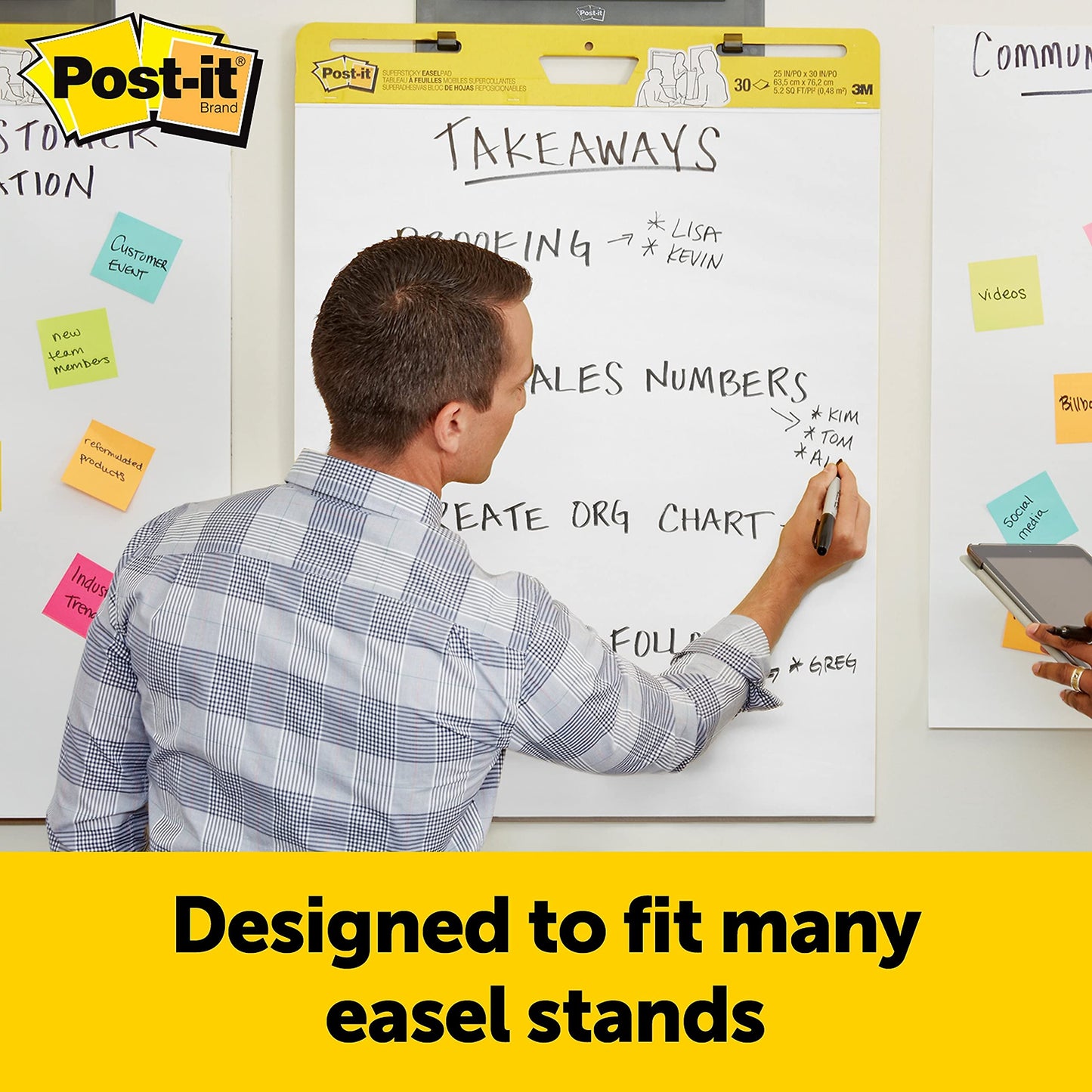 Post-it Super Sticky Wall Easel Pad, 25" x 30", 20 Sheets/Pad, 3 Pads/Pack (559VAD20 3PK)