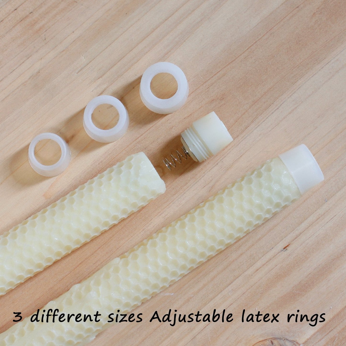 GiveU Taper Candles-Led Melted Dripping Honeycomb Flickering Flameless Candles with Timer,9 inch Tall,Ivory,Pack of 2