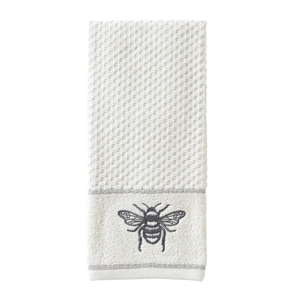 SKL Home Farmhouse Bee Hand Towel Set, White 16x25
