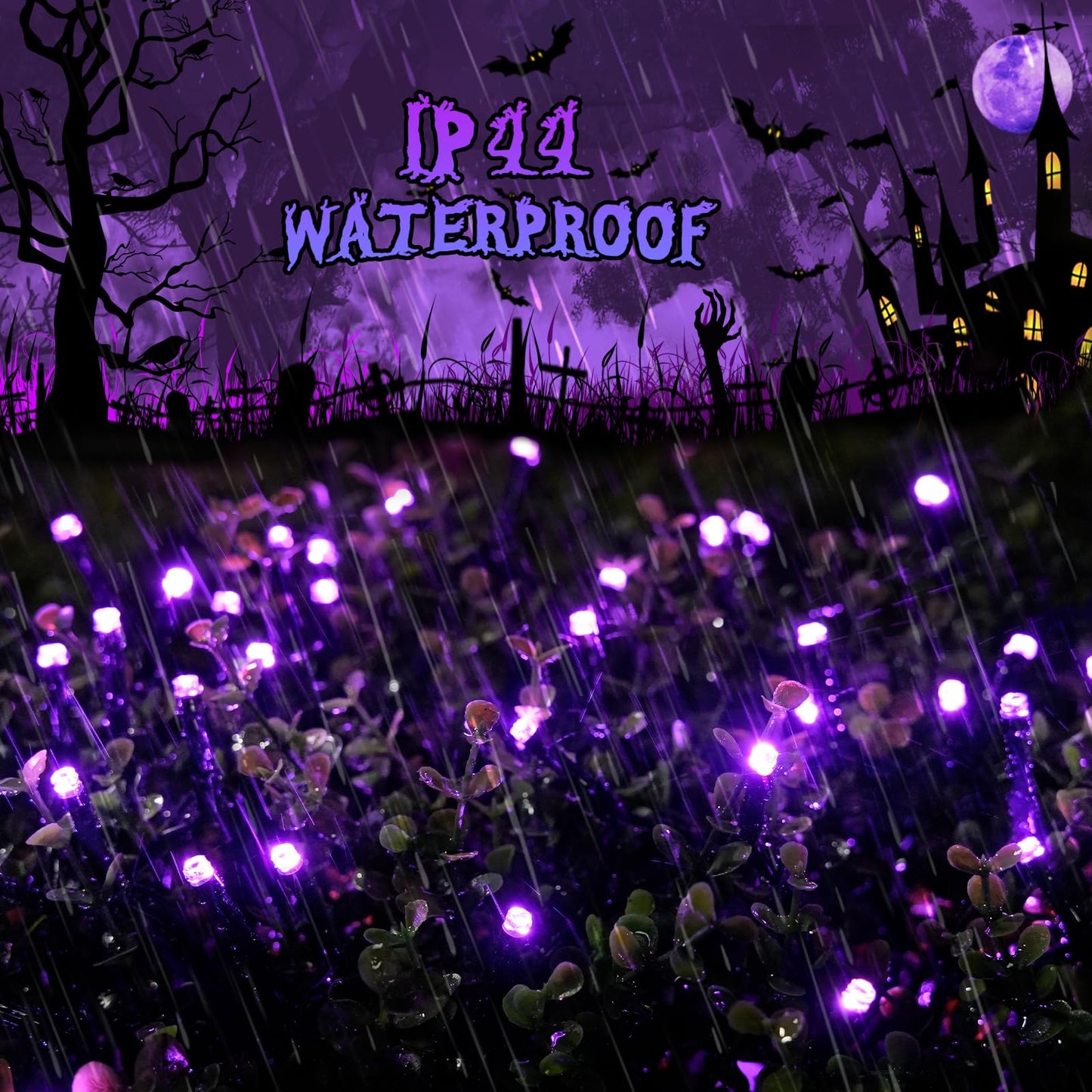 JMEXSUSS 200 LED 66ft Purple Christmas Lights, Connectable Purple String Lights Plug in, 8 Modes Outdoor Christmas Light for Tree Outside Indoor Patio Party Ceiling Room Xmas Decor