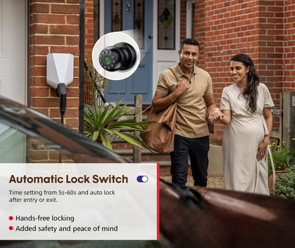 Pulido Fingerprint Door Lock | App Available But Not Required | Keypad Door Knob with Real Buttons | Smart Fingerprint Door Knob for Bedroom, Office, Apartment